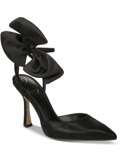 Sam Edelman Halie Womens Suede Pointed Toe Pumps In Black