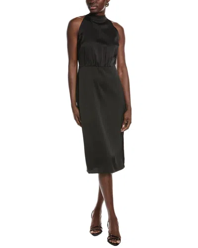 SAM EDELMAN HAMMERED SATIN MIDI DRESS