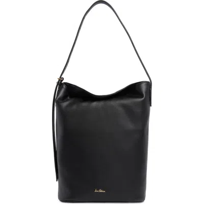 Sam Edelman Harlyn Pebbled Leather Bucket Bag In Black