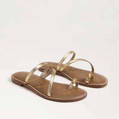 SAM EDELMAN SAM EDELMAN HARLYN TOE STRAP SANDAL AMBER GOLD METALLIC