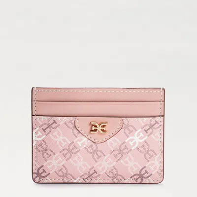 Sam Edelman Harper Monogram Cardcase Coral Leather In Pink