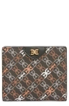 Sam Edelman Harper Monogram Folded Wallet Black Leather In Black
