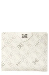 Sam Edelman Harper Monogram Faux Leather Bifold Wallet In White