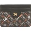 Sam Edelman Harper Monogram Faux Leather Card Case In Black