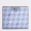 Sam Edelman Harper Monogram Folded Wallet Powder Blue Leather In Blue