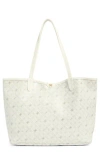 Sam Edelman Harper Monogram Medium Shopper Tote Bag In White
