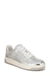 Sam Edelman Harper Womens Faux Leather Metallic Casual And Fashion Sneakers In Soft Silver