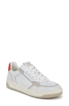 Sam Edelman Women's Harper Lace-up Low-top Court Sneakers In White/light Stone/tigerlily