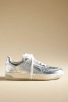 Sam Edelman Harper Womens Faux Leather Metallic Casual And Fashion Sneakers In Silver