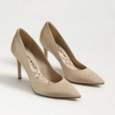 Sam Edelman Hazel Amour Pointed Toe Pump Champagne Satin In Beige