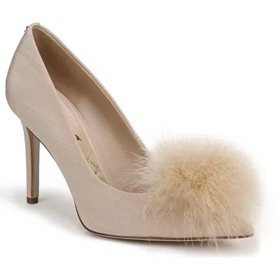 Sam Edelman Hazel Feather Embellished Pump In Neutral