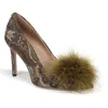 Sam Edelman Hazel Feather Embellished Pump In Brown