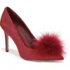 Sam Edelman Hazel Feather Embellished Pump In Red