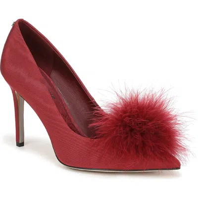 Sam Edelman Hazel Feather Embellished Pump In Red