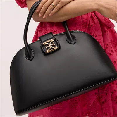 Sam Edelman Hazel Large Satchel Bag Black Leather