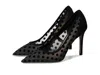 Sam Edelman Hazel Polka Dot Mesh Pump Black Polka Dot Mesh In Black