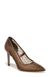 Sam Edelman Hazel Mesh Womens Embellished Faux Leather Pumps