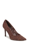 Sam Edelman Hazel Mesh Pointed Toe Pump In Burgundy