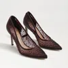 Sam Edelman Hazel Mesh Womens Embellished Faux Leather Pumps In Red