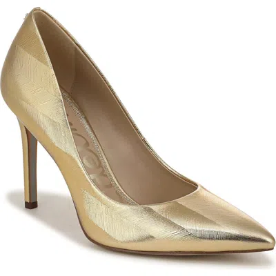 Sam Edelman Hazel Pointed Toe Pump In Amber Gold