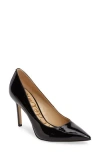 Sam Edelman Hazel Pointed Toe Pump In Black Patent Leather