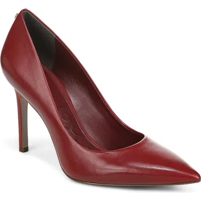Sam Edelman Hazel Pointed Toe Pump In Deep Scarlet