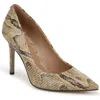 Sam Edelman Hazel Pointed Toe Pump Golden Tan Python Leather In Golden Tan