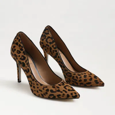 Sam Edelman Hazel Pointed Toe Pump Granada Tan Leopard Leather In Brown