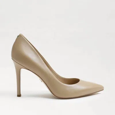 Sam Edelman Hazel Pointed Toe Pump In Soft Beige Leather