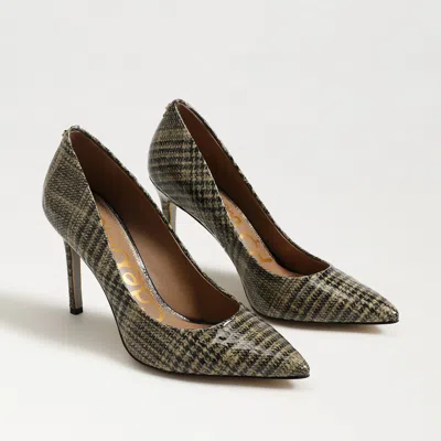 Sam Edelman Hazel Pointed Toe Pump Khaki Multi Satin Fabric