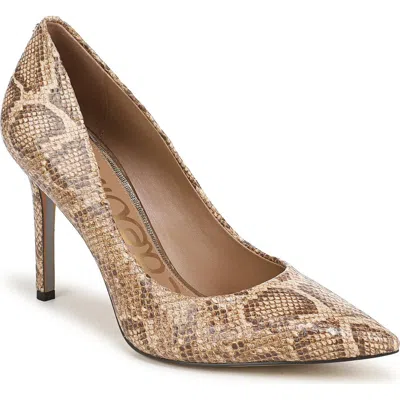 Sam Edelman Hazel Pointed Toe Pump In Light Sand Snake Print