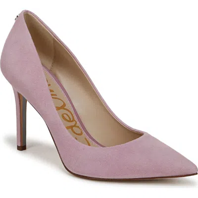 Sam Edelman Hazel Pointed Toe Pump Mauve Lilac Suede In Pink