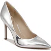 Sam Edelman Hazel Pointed Toe Pump Soft In Silver