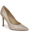 Sam Edelman Hazel Pointed Toe Pump Gold Linen In Animal Print