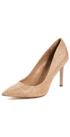 Sam Edelman Hazel Pointed Toe Pump Buff Tan Raffia In Buff Tan