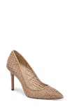 Sam Edelman Hazel Pumps Women's Tan Raffia Pointed Toe Stiletto Heel Zap343 In Brown