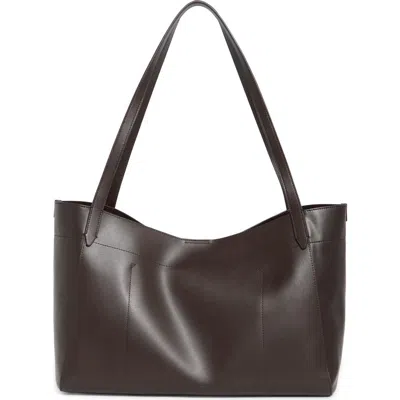 Sam Edelman Hellen Oversized Leather Tote In Cacao