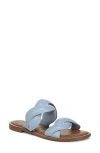 Sam Edelman Hellen Braided Slide Sandal Blue Breeze Leather In Blue