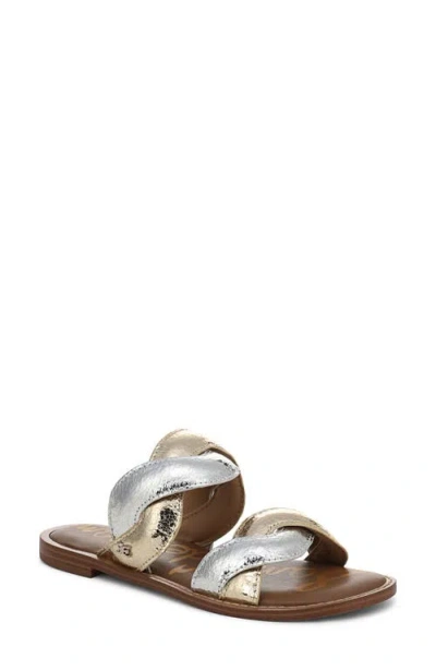 Sam Edelman Hellen Slide Sandal In Gold/silver