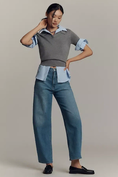 Sam Edelman High-rise Barrel Jeans In Blue