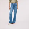 Sam Edelman High Rise Flare Trouser Welt Pockets Celestial In Blue