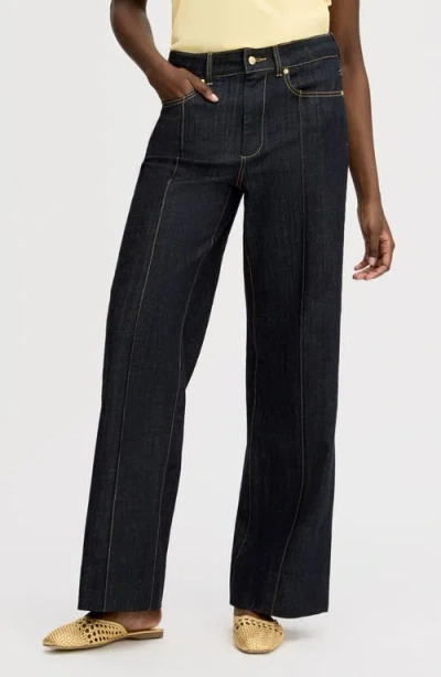 Sam Edelman High Waist Wide Leg Trouser Jeans In Blue