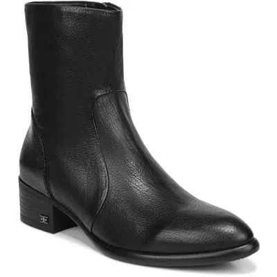 Sam Edelman Hilary Womens Leather Pull On Ankle Boots In Black