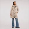 Shop Sam Edelman Hooded Anorak Jacket Oat In White
