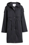 Sam Edelman Hooded Longline Jacket In Navy