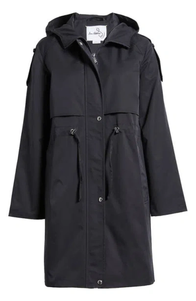 Sam Edelman Hooded Longline Jacket In Navy