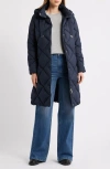 Sam Edelman Hooded Puffer Coat In Blue
