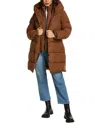 Sam Edelman Hooded Puffer Coat In Brown