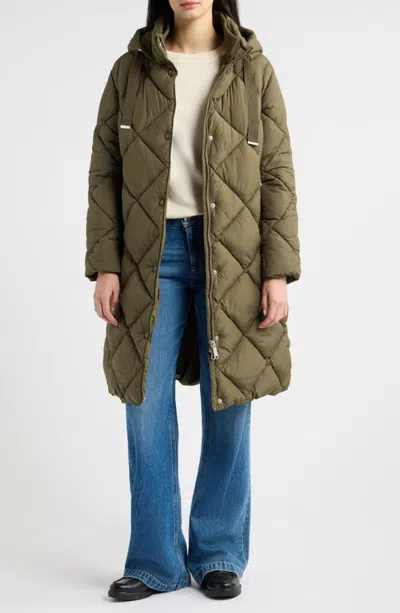Sam Edelman Hooded Puffer Coat In Green