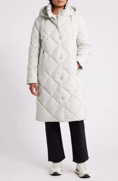Sam Edelman Hooded Quilted Coat In White